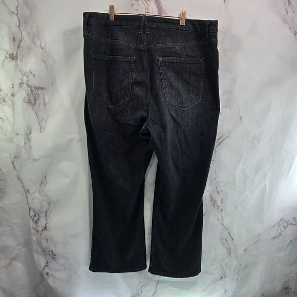 Good American Jeans Womens 20 Black Denim High Rise Crop Mini Boot Whiskering - Picture 5 of 11